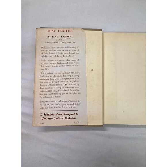 Just Jennifer Rare Old Book | Collectable Book | Unique Decor | Older Home Decor - Picture 3 of 6